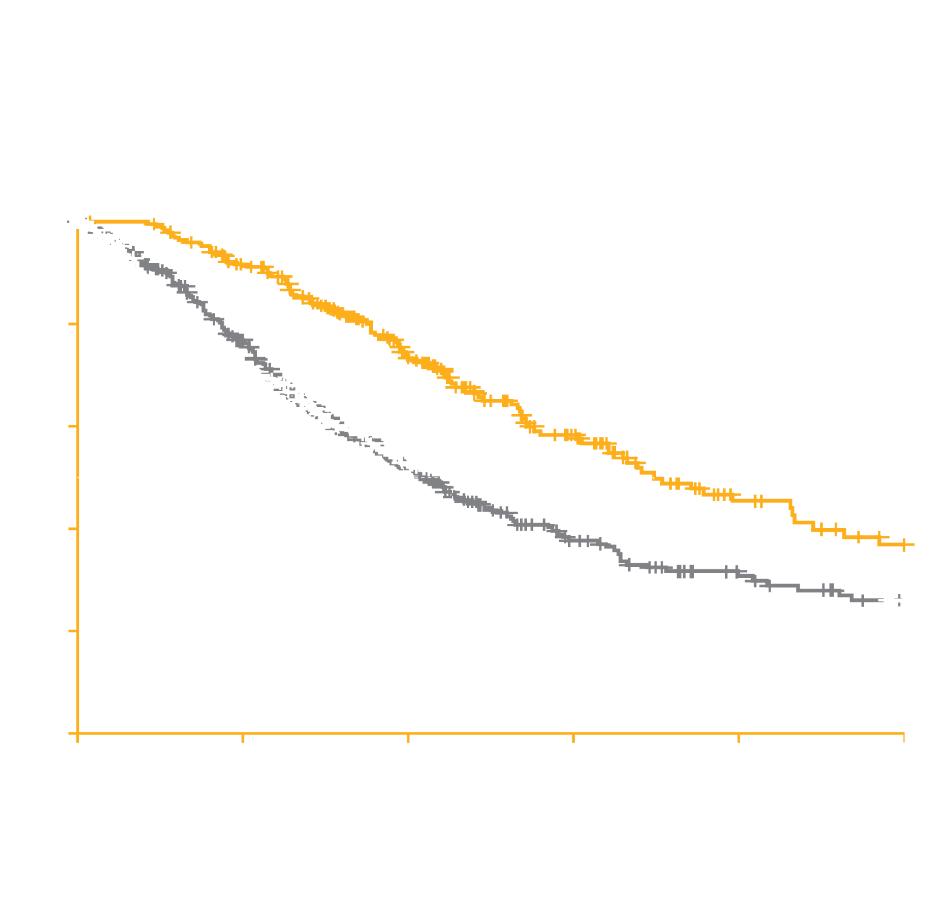 Targeted therapy vs no targeted therapy OS curve Targeted therapy vs no targeted therapy OS curve